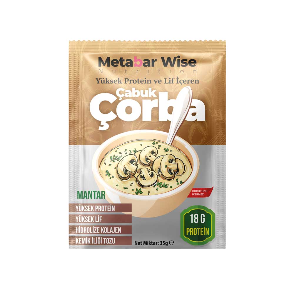 Metabar Wise Yüksek Proteinli Çabuk Meal(Öğün) – Mantar – 9’lu Kutu