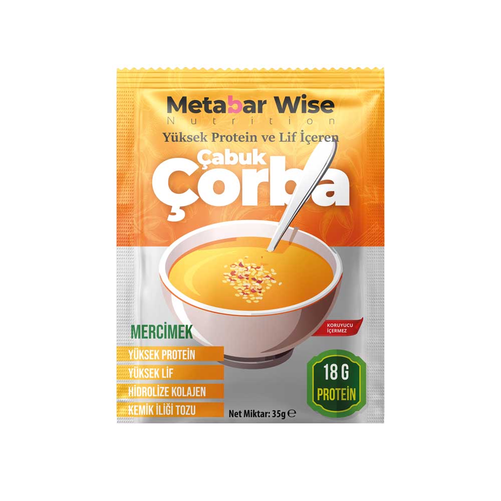 Metabar Wise Yüksek Proteinli Çabuk Meal(Öğün)- Mercimek – 9’lu Kutu