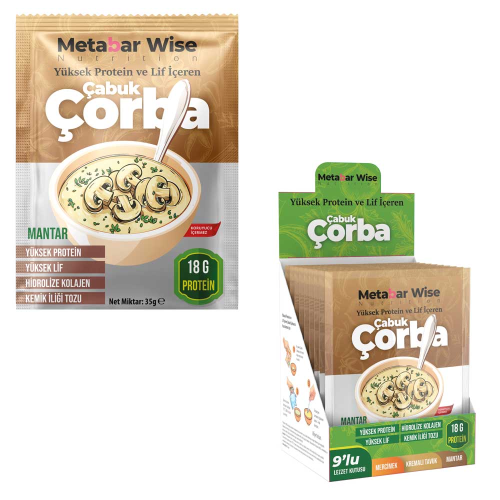 Metabar Wise Yüksek Proteinli Çabuk Meal(Öğün) – Mantar – 9’lu Kutu