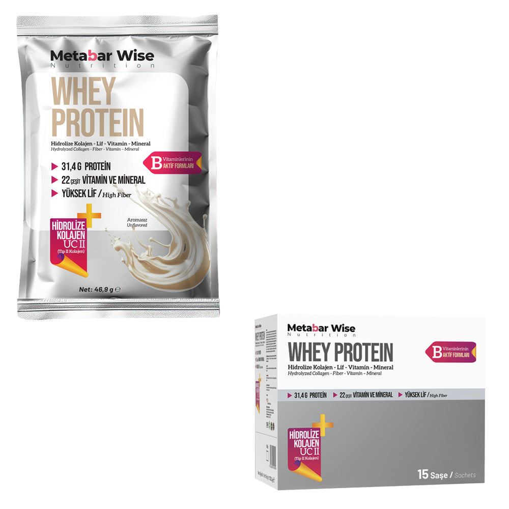 Metabar Wise Whey Protein – Aromasız Saşe – 15’li Kutu