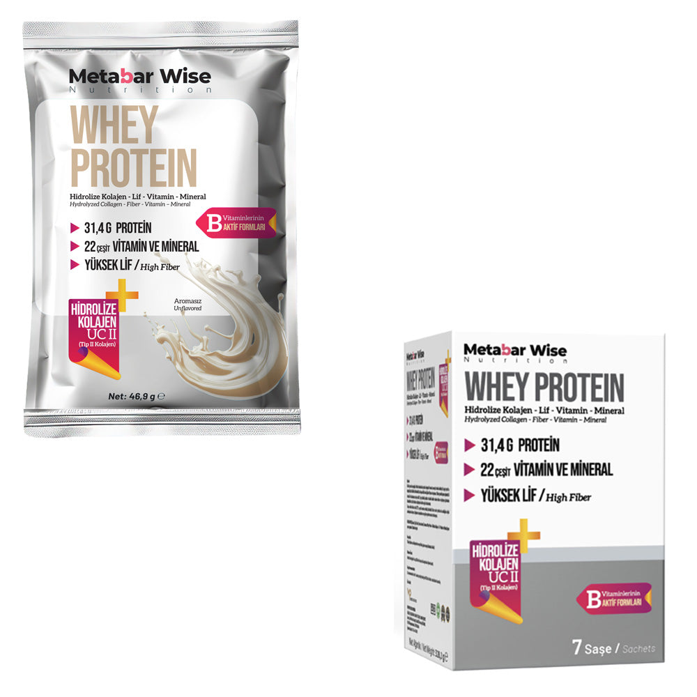 Metabar Wise Whey Protein – Aromasız Saşe – 7’li Kutu