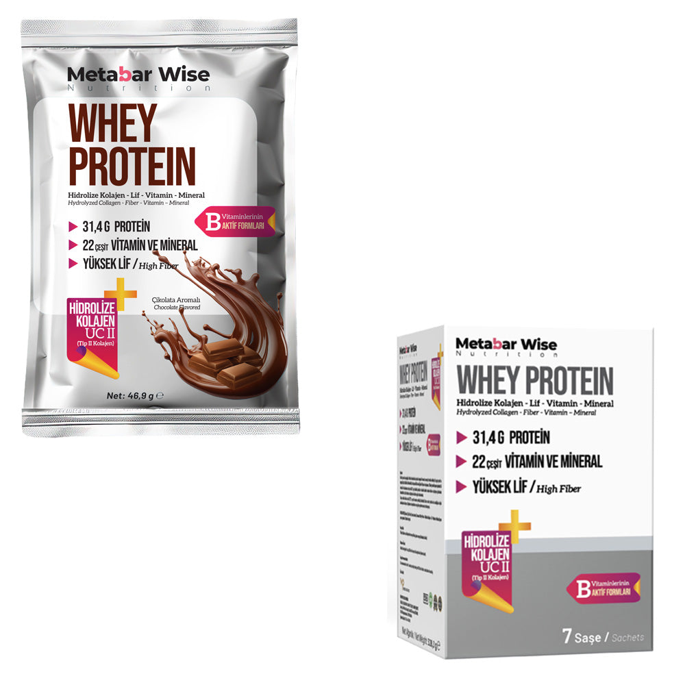 Metabar Wise Whey Protein – Çikolata Aromalı Saşe – 7’li Kutu