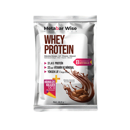 Metabar Wise Whey Protein – Çikolata Aromalı Saşe – 30’lu Kutu