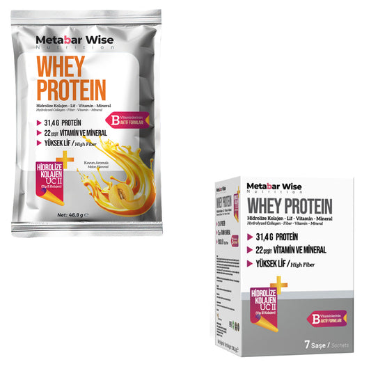 Metabar Wise Whey Protein – Kavun Aromalı Saşe – 7’li Kutu