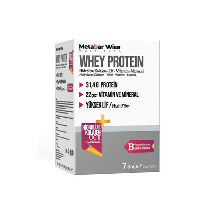 Metabar Wise Whey Protein – Muz Aromalı Saşe – 7’li Kutu