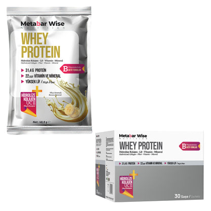 Metabar Wise Whey Protein – Muz Aromalı Saşe – 30’lu Kutu