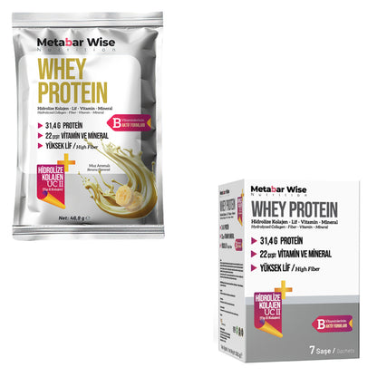 Metabar Wise Whey Protein – Muz Aromalı Saşe – 7’li Kutu