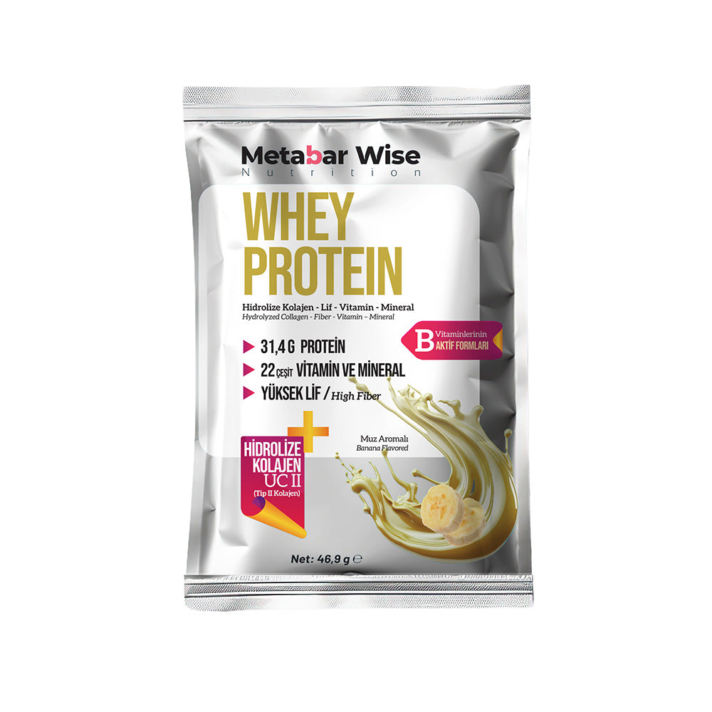 Metabar Wise Whey Protein – Muz Aromalı Saşe – 15’li Kutu