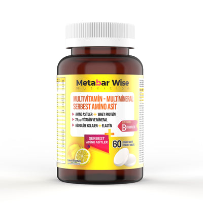 Metabar Wise Whey Protein – Limon Aromalı Çiğneme Tableti – 60 Tablet