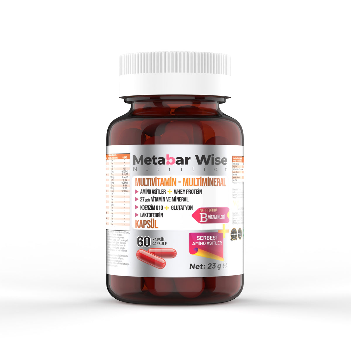 Metabar Wise Whey Protein Multivitamin 60 Kapsül
