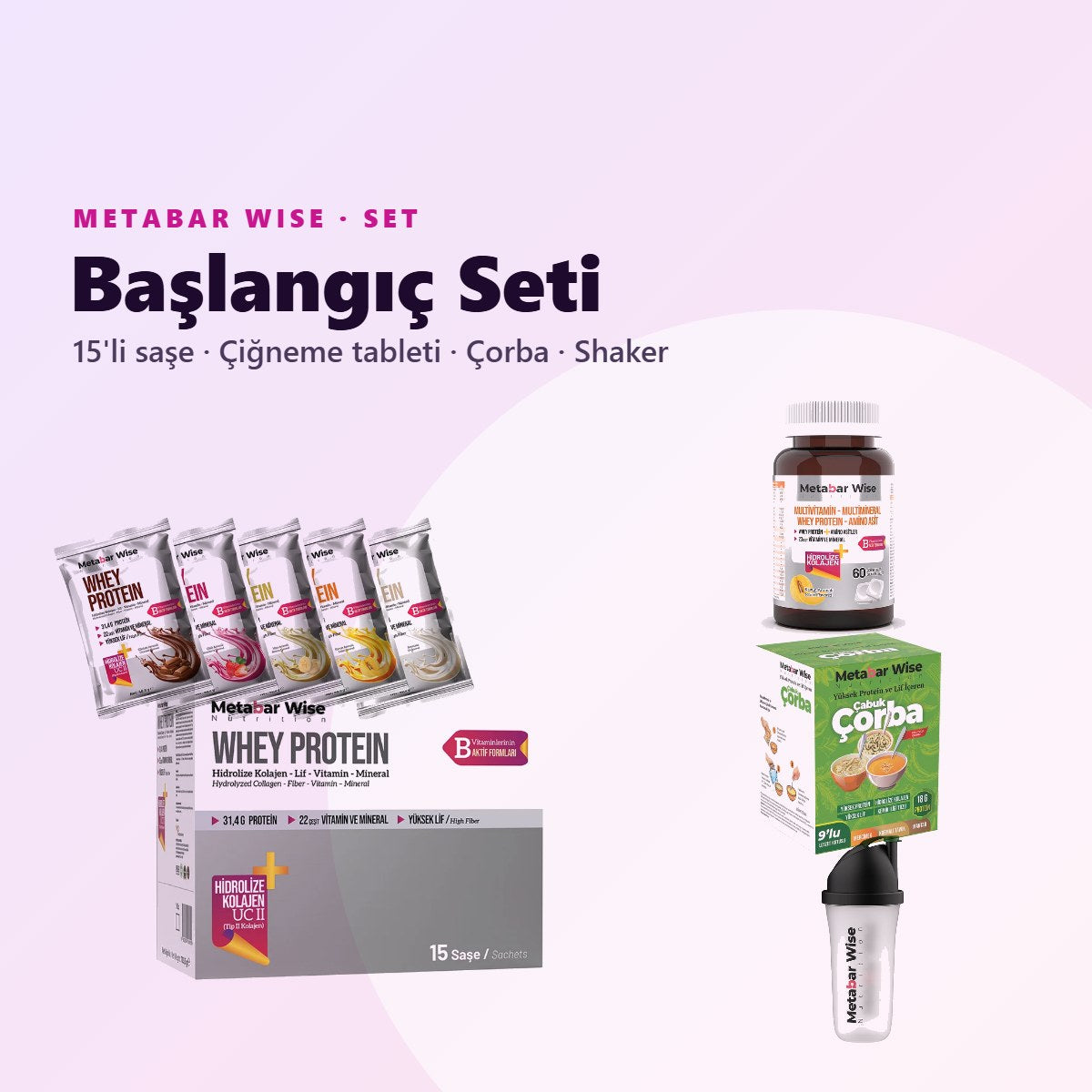Başlangıç Seti 15'li · Saşe, Tablet, Çorba ve Shaker