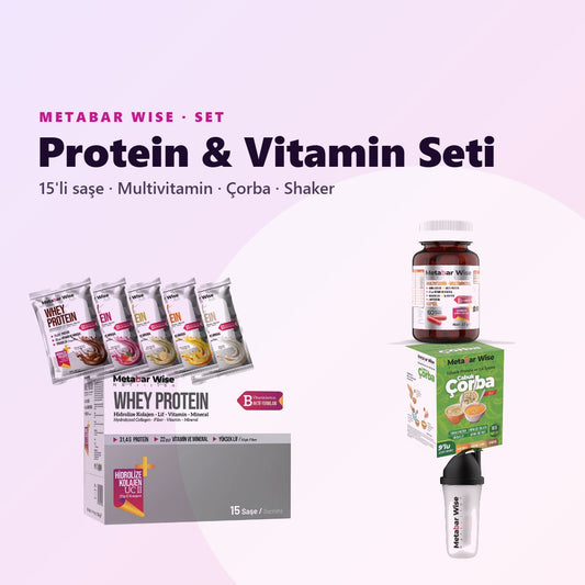 Protein & Vitamin Seti 15'li · Saşe, Multivitamin, Çorba ve Shaker
