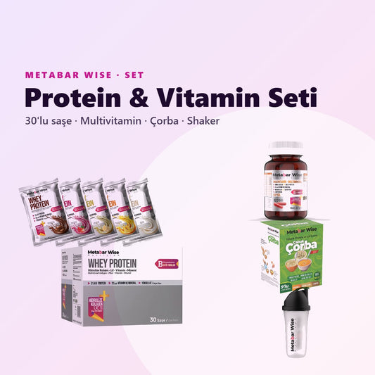 Protein & Vitamin Seti 30'lu · Saşe, Multivitamin, Çorba ve Shaker