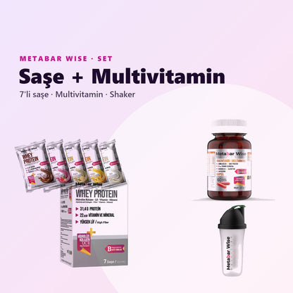 Saşe + Multivitamin Seti 7'li · Saşe, Multivitamin ve Shaker