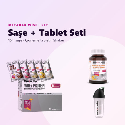 Saşe + Tablet Seti 15'li · Saşe, Tablet ve Shaker