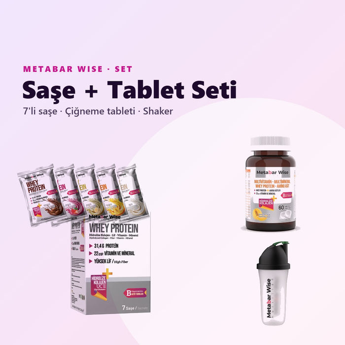 Saşe + Tablet Seti 7'li · Saşe, Tablet ve Shaker