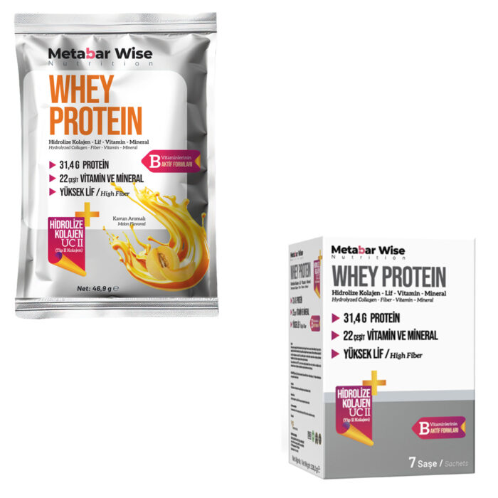 Metabar Wise Whey Protein - Kavun Aromalı Saşe - 7'li Kutu