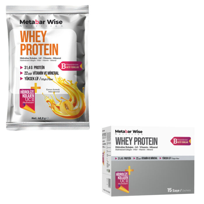 Metabar Wise Whey Protein - Kavun Aromalı Saşe - 15'li Kutu
