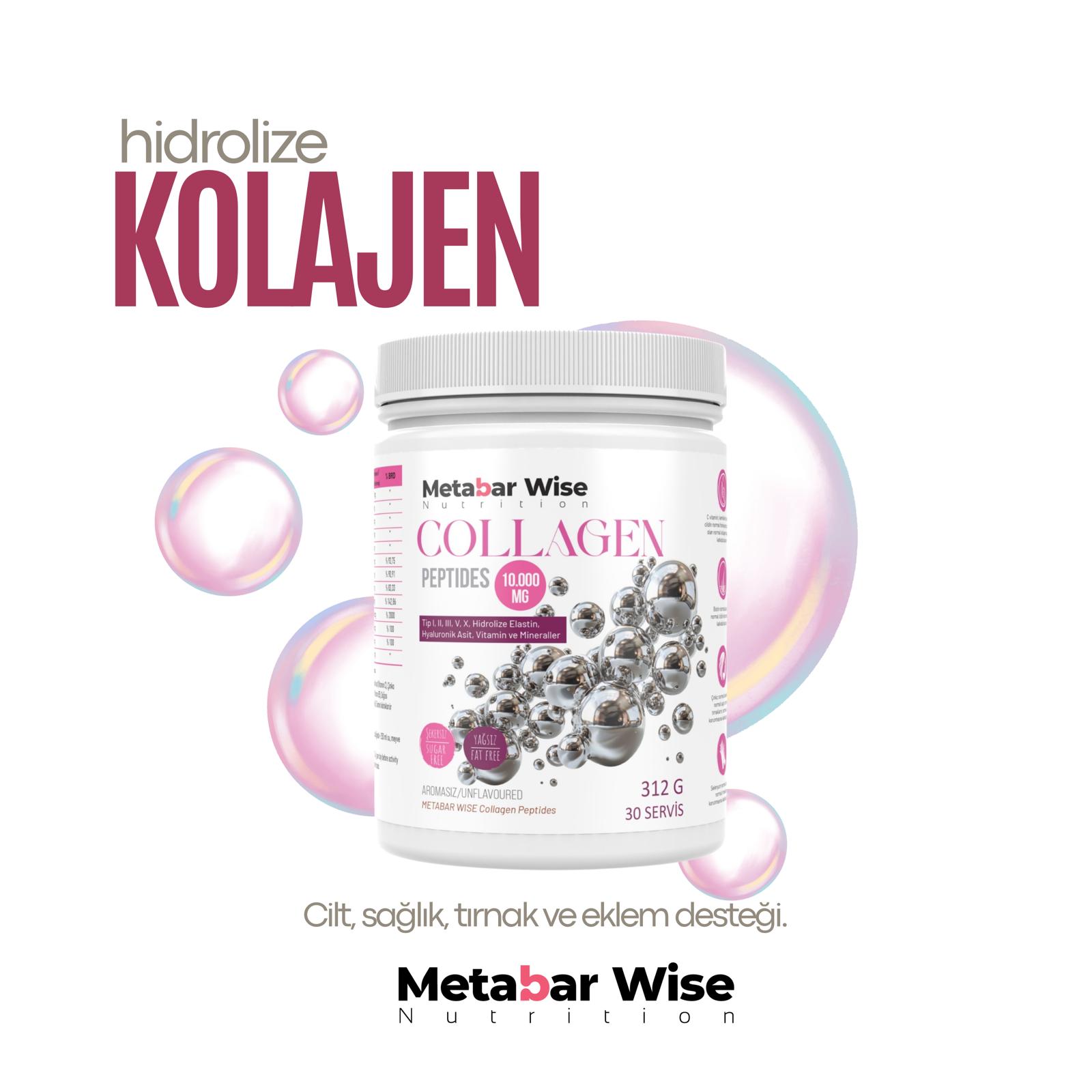 metanar collagen Metabar Wise Toz Kolajen 30 Servis - Görsel 1